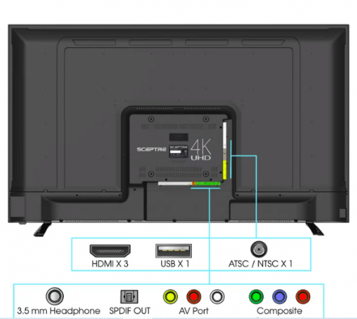 Téléviseur Sceptre 55" Class 4K UHD LED TV HDR U550CV-U Télévision – Image 2