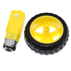 Moteur électrique à cc + Roue de Pneu (Pack de 4 moteurs + roues)