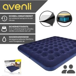 Matelas Gonflable 3 places avec Pompe Electrique, 203x183x22cm