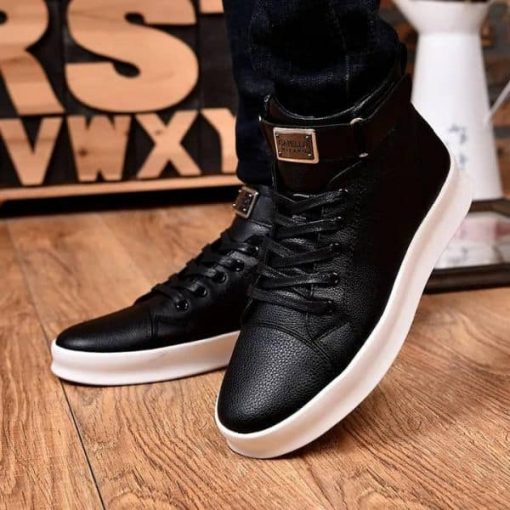 Baskets Montantes Chics en Cuir pour Homme