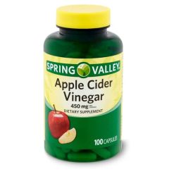 Complément alimentaire au vinaigre de cidre de pomme Spring Valley 450 mg -100 gélules