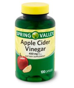 Complément alimentaire au vinaigre de cidre de pomme Spring Valley 450 mg -100 gélules