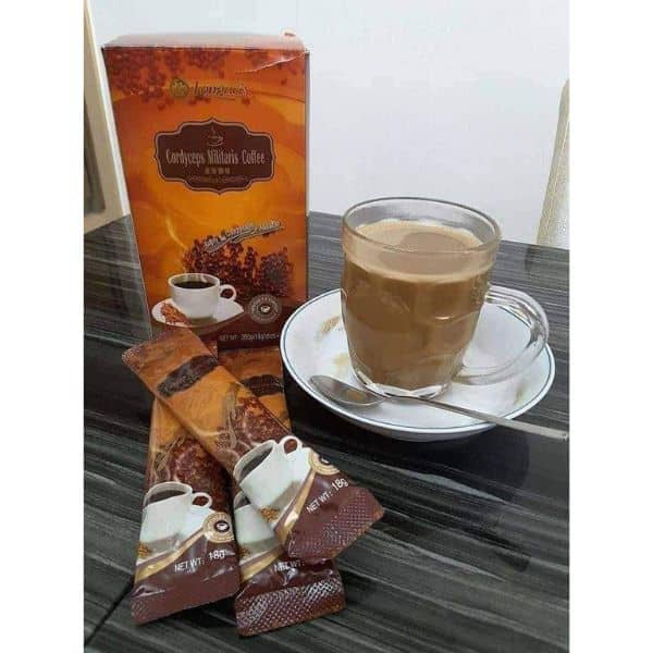 Longrich Café Cordyceps Militaris Contre la Fatigue et le Stress Paquet de 10 Sachets 180 g