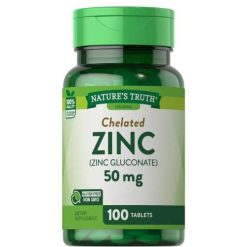 Nature's Truth Zinc 50 mg suppléments chélatés, 100 comprimés