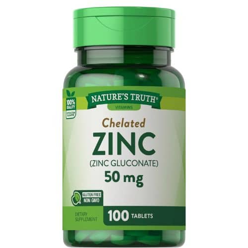 Nature's Truth Zinc 50 mg suppléments chélatés, 100 comprimés