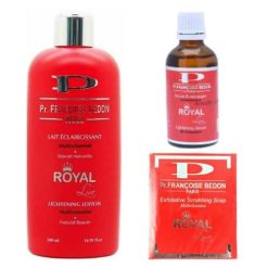 PR. FRANÇOISE BEDON ROYAL Lait Nettoyant 500ml, Serum Royal Eclaircissant 50 ml, Royal Exfoliative Scrubbing Soap 7oz