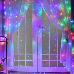 Alternative view of Guirlande en rideaux lumineux Multicolore