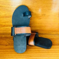 Alternative view of Sandales Artisanales en Cuir Maron Tissé pour Hommes