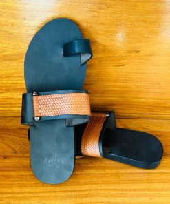 Alternative view of Sandales Artisanales en Cuir Maron Tissé pour Hommes