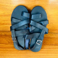 Sandales Artisanales en Cuir Zeus avec Laces Croisées pour Hommes