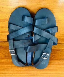Sandales Artisanales en Cuir Zeus avec Laces Croisées pour Hommes