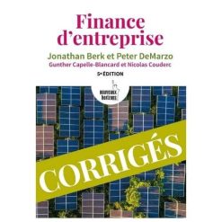 Finance d'entreprise 5eme Edition : corrigés