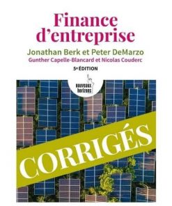 Finance d'entreprise 5eme Edition : corrigés