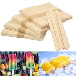 Lot de 50 Bâtonnets en Bois pour Crème glacée