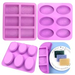 Moule à savon flexible en silicone à 6 cavités Rectangulaire