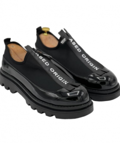 Chaussure Robuste Noire en Cuir