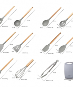 Alternative view of Kit Ustensiles de Cuisine en Silicone, Anti-adhésif, Résistant a La Chaleur, 19 Pièces