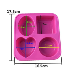 Alternative view of Moule à Savon Flexible en Silicone à 4 Cavités Multiforme
