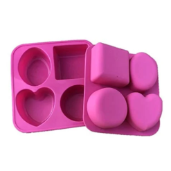 Moule à Savon Flexible en Silicone à 4 Cavités Multiforme