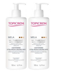 Topicrem Mela Lait Eclaircissant Ultra-Hydratant, Lot de 2x500ml