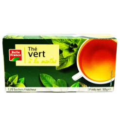 Boîte de Thé Vert à la Menthe Belle France, 25 Sachets