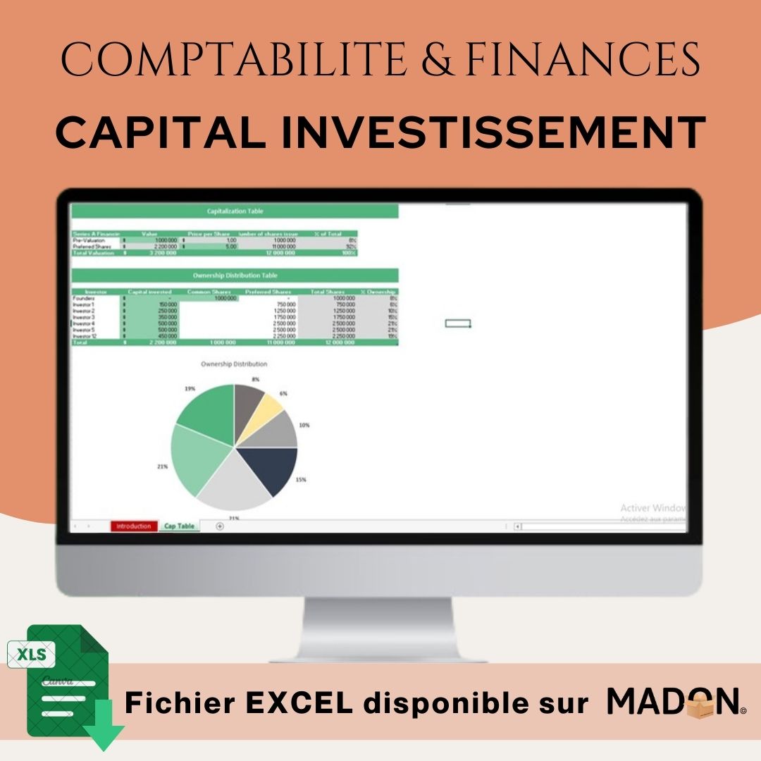 Modèle Excel de Comptabilité & Finances Axé sur le Capital Investissement