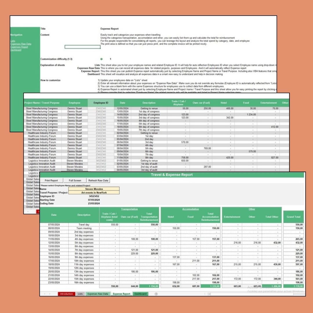 Modèle Excel de Comptabilité & Finances Axé sur la Gestion des Dépenses – Image 2