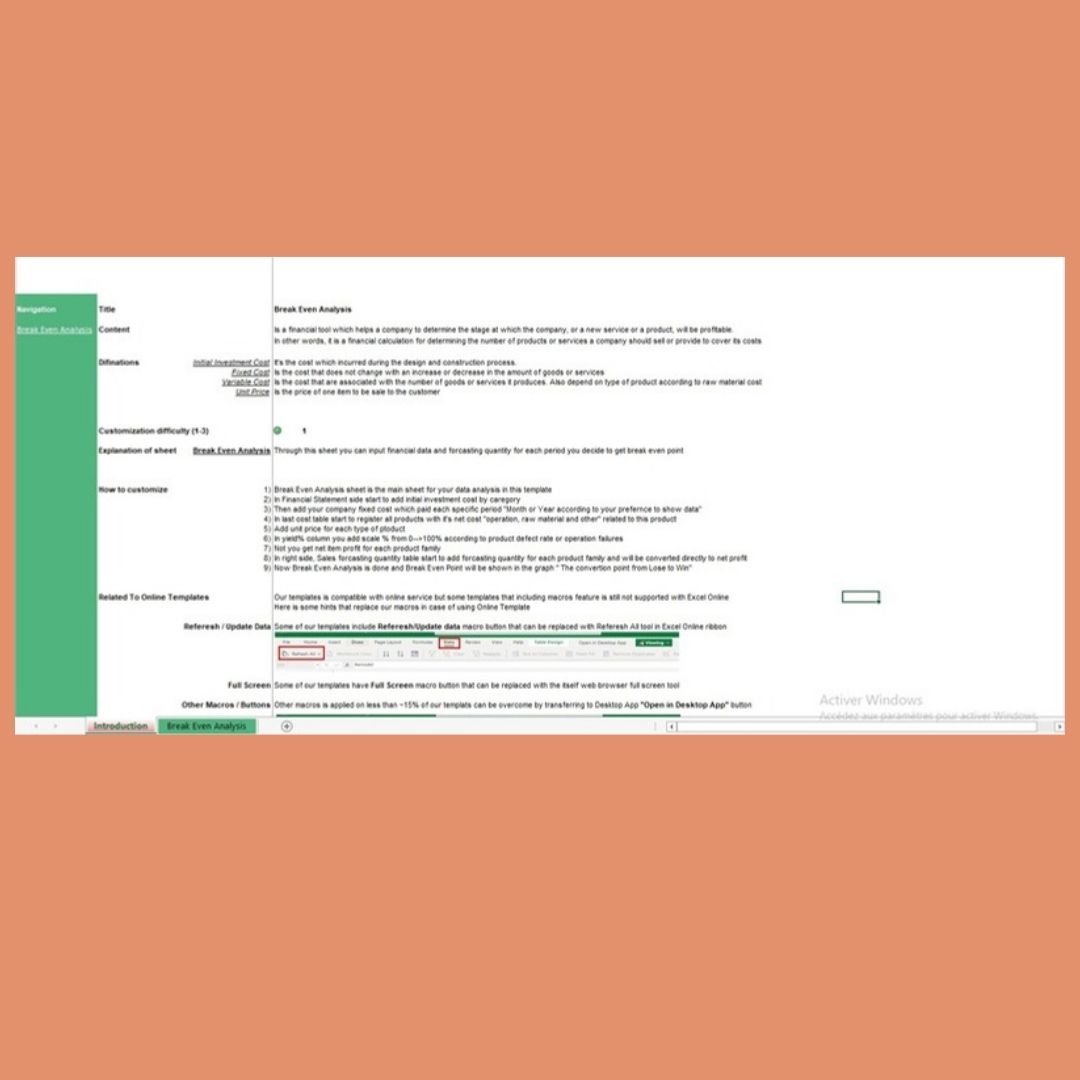 Modèle Excel de Comptabilité & Finances Axé sur le Suivi de la Rentabilité – Image 2
