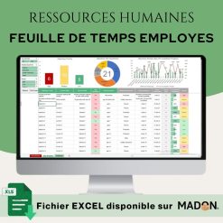 Modèle Excel de Ressources Humaines Axé sur la Feuille de Temps Employés