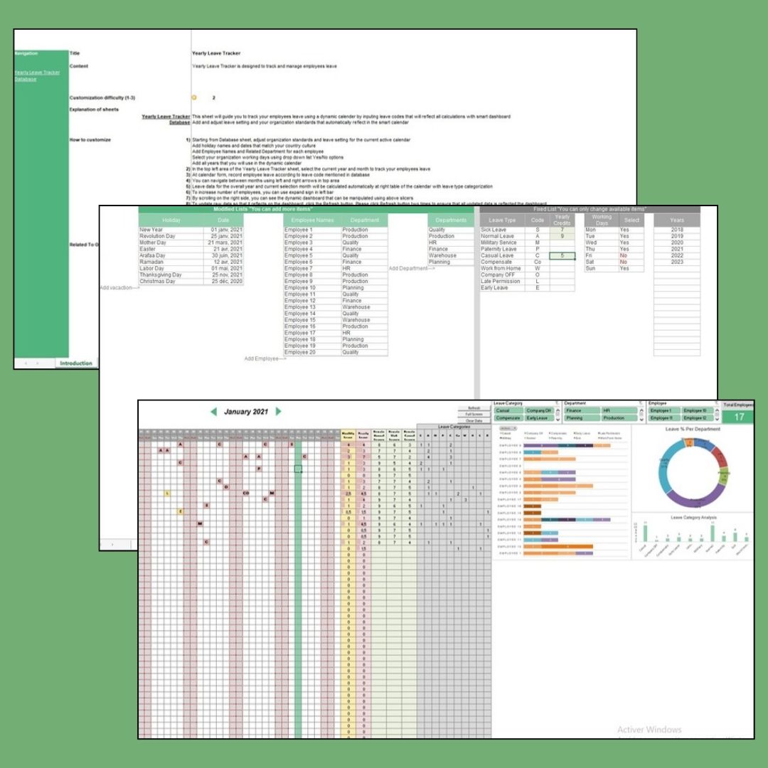 Modèle Excel de Ressources Humaines Axé sur la Gestion des Congés – Image 2