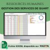 Modèle Excel de Ressources Humaines Axé sur la Gestion des Services Quart