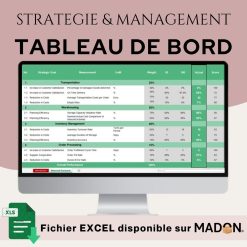 Modèle Excel de Stratégie & Management Axé sur le Tableau de Bord