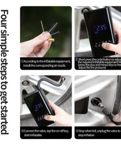 Alternative view of Pompe à Air portable Gonfleur de Pneus de Voiture, Arrêt Automatique avec Manomètre