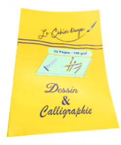Cahier de Dessin Format A4 Calligraphiques 32 Pages 180g/m²