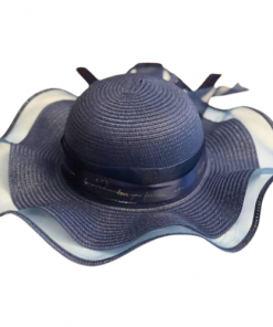 Chapeau Spécial Mariage pour Femme Large Bord Bleu Nuit