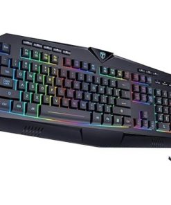 Clavier Gaming T-Dagger Rétroéclairé RVB Rechargeable avec Repose-Poignet, Touches Silencieuses, Touches Multimédia, Anti-Ghosting
