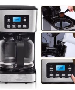 Machine à Café Semi-automatique SOKANY 12 tasses Expresso et Cappuccino, Minuterie Numérique 950W