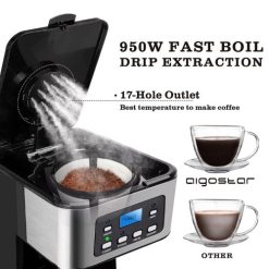 Alternative view of Machine à Café Semi-automatique SOKANY 12 tasses Expresso et Cappuccino, Minuterie Numérique 950W