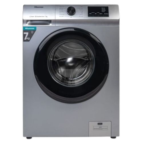 Machine à Laver Automatique 7kg HISENSE WFVB7012, A+++, Gris Foncé, 6 Mois de Garantie