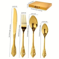 Alternative view of Malette pour Ustensils Dorés 6 Grandes et Petites Cuillères, Couteaux, Fourchettes