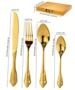 Alternative view of Malette pour Ustensils Dorés 6 Grandes et Petites Cuillères, Couteaux, Fourchettes