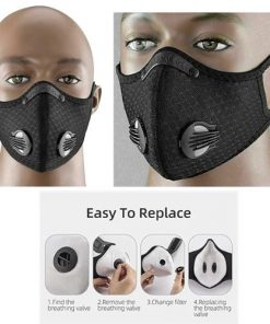 Masque Facial Filtrant et Réutilisable Contre la Poussière avec Couches de Charbon Actif