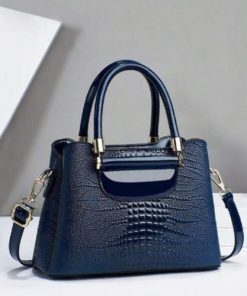 Sac à Main Tendance pour Femmes en cuir Brillant avec Fermeture éclair Couleur Unie
