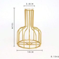 Alternative view of Vase Exquis de Décoration en verre transparent avec Cadre de couleur dorée