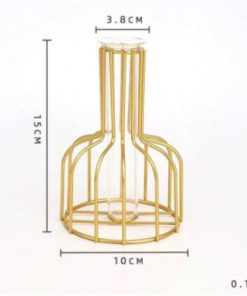 Alternative view of Vase Exquis de Décoration en verre transparent avec Cadre de couleur dorée