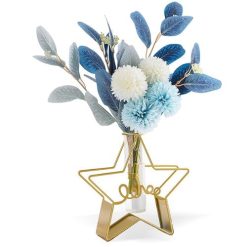 Vase de Décoration en verre transparent avec Cadre en Forme d'Etoile