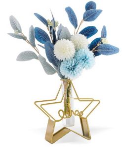 Vase de Décoration en verre transparent avec Cadre en Forme d'Etoile