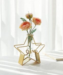 Alternative view of Vase de Décoration en verre transparent avec Cadre en Forme d'Etoile