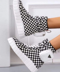 Bottines Confortables avec Pochette et Semelle en Caoutchouc pour Femmes
