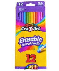 Crayon de 12 Couleurs avec Gommes Non Toxiques CraZ Art